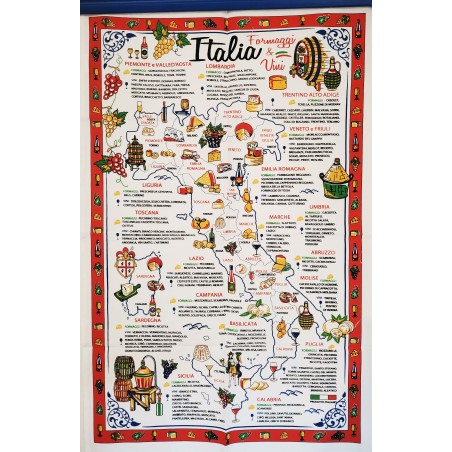 Torchon de cuisine "Formaggi & Vini"