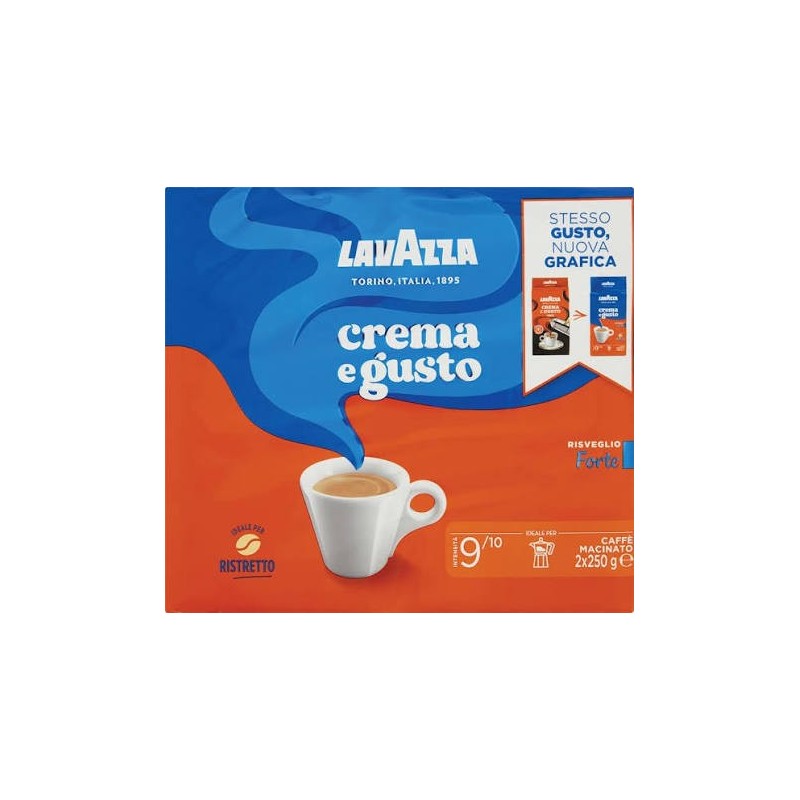 Café "Crema e Gusto - Forte" moulu 2x250g